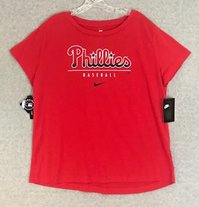 NEW! Nike Women's Philadelphia Phillies T-Shirt XL Red Short Sleeve MSRP $35.00 - Picture 1 of 9