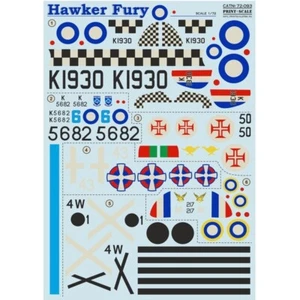Stampa Scala 72-093 Decalcomania per Aereo 1:72 Hawker Fury Waterslide Decalcomanie - Foto 1 di 24