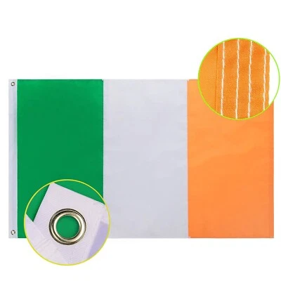 Irish Flags x2 2x3ft SEWN STRIPES not cheap print Heavy Duty Stitching - Image 1 of 4