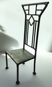 ARTS AND CRAFTS STYLE MINIATURE METAL CHAIR - Picture 1 of 6