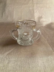 1908 EAPG Pattern Glass Rising Sun Sunrise 3 Handle Loving Cup Toothpick Holder - Picture 1 of 4