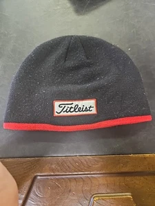 Titleist Golf Beanie, Titleist Tour Patch & Embroidered, Winter Hat, Black Red - Picture 1 of 3