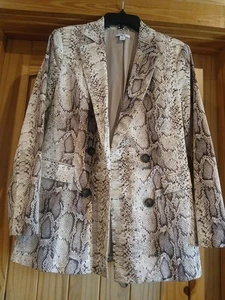 Bar111 Suit Jacket Animl Print Double Button Front Sz M - Picture 1 of 5