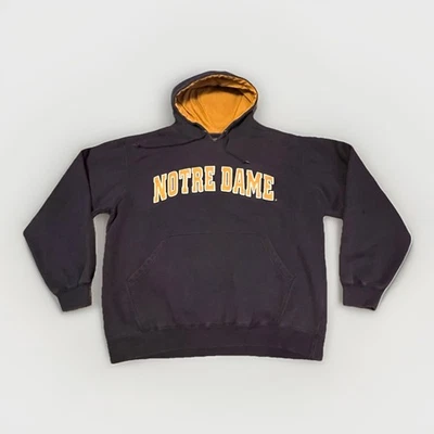 Sudadera con capucha irlandesa vintage de Notre Dame para hombre grande azul marino bordada Champs Foto 1 de 4