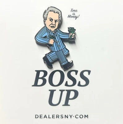 Prendedor esmaltado Boss Up - Distribuidores NY Time is Money (artículo de coleccionista agotado) Foto 1 de 2