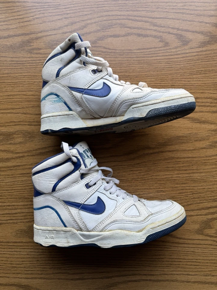 Nike Air Delta Force Hi Tops Vintage 80s Style White Blue Men’s Size 8.5 8 1/2 - Image 1 of 4
