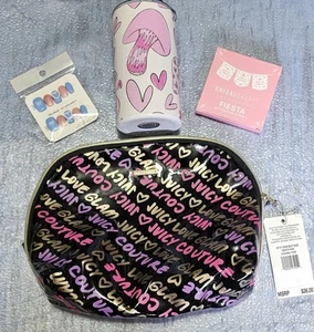 Juicy Couture Vinyl Makeup Bag + Chica Beauty Eye Shadow Brushes Nails + Cup!! - Picture 1 of 6