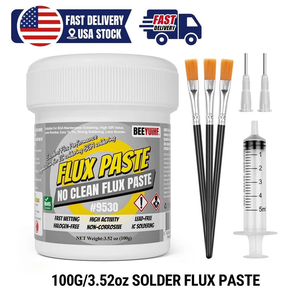 No-Clean Soldering Flux Paste for Electronics SMD IC CPU IC LED (100g/3.53Oz) - Image 1 of 4