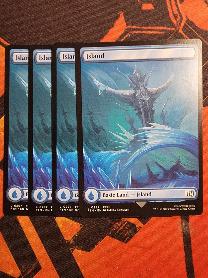 x4 Island FIN Final Fantasy MTG 297 FULL ART BASIC LAND NM 4x Playset Regular - Image 1 of 1