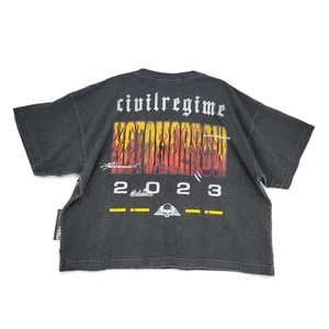 T-shirt grafica regime civile no domani 2023 cotone nero manica corta - Foto 1 di 5