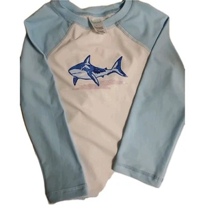 Floating Boys Size 5 Blue And White With Shark Swim Wear 50 SPF Protection - Picture 1 of 2