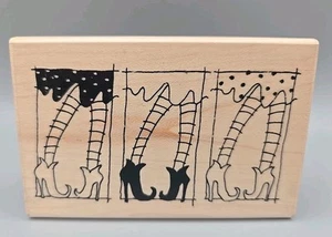 Stampendous Rubber Stamps M164 WITCH SHOES STRIPES SOCKS DRESS HALLOWEEN #T44 - Picture 1 of 6