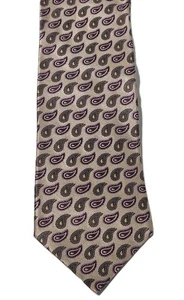 Corbata para hombre ERMENEGILDO ZEGNA 100 % seda ITALIA marrón cachemir - Imagen 1 de 3