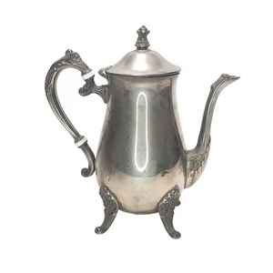 Antique Silver Plated Footed Teapot 2 Sizes Tableware Decorative 9" Tall - Picture 1 of 17