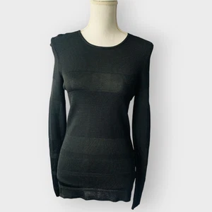 Worth New York Sweater Scoop Neck Neutral Black Long Sleeve Size Petite - Picture 1 of 8