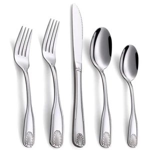 20-Piece Flatware Set, Stainless Steel Silverware Set for 4, Cutlery Set with... - Picture 1 of 6