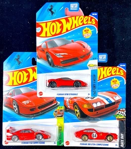 Ferrari SF90 Stradale,F40 & 365 GTB4 Competizione Red 2025 Hot Wheels Lot 3 - Picture 1 of 23