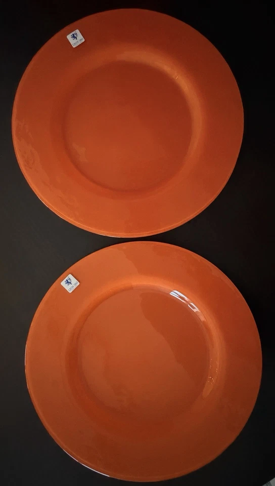 Platzteller, Dekorationsteller,  Glas, Set 2 Stck, 34cm, Farbe Orange, Gebraucht - Bild 1 von 4