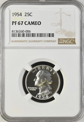 1954 Washington 25¢ NGC PF 67 Cameo - Image 1 of 2