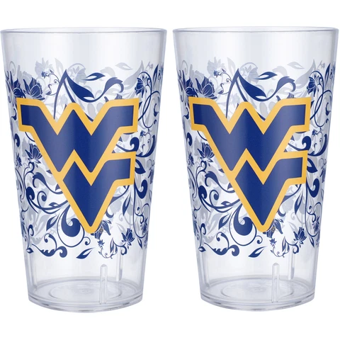 West Virginia Mountaineers 24oz. Two-Pack Tritan Floral Tumbler Set Cover