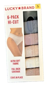 Lucky Brand Women's 6-Pack Ultra Soft 4-Way Stretch Tag Free Panties Sz:S-SEALED - Picture 1 of 2