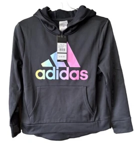 NWT Adidas Girls Large (14) Black Hooded Cozy Sweatshirt - Picture 1 of 5