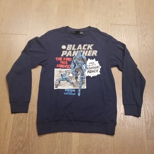 Black Panther Kids Sweatshirt Extra Large Blue Marvel Graphic XL Crew f3b - Picture 1 of 12