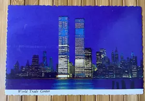 Vintage Plastichrome World Trade Center Twin Towers New York Postcard - 1980's - Picture 1 of 3