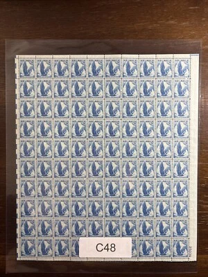 C48 US Air Mail Mint Sheet, Eagle In Flight, Blue, Mint NH - Image 1 of 3