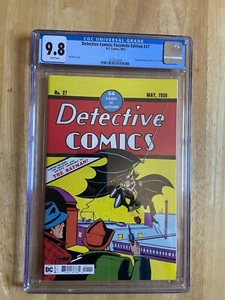 DETECTIVE COMICS FACSIMILE #27 - CGC 9.8! BOB KANE COVER! - Picture 1 of 4
