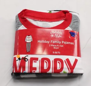 Holiday Style Boys' 2 Piece Holiday Family Pajama Set EG7 Multi Small (6/7) NWT - Picture 1 of 4