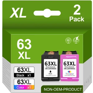 63XL Wkład atramentowy do HP 63 XL ENVY 4512 4516 4520 OfficeJet 3830 4650 4655 LOT - Zdjęcie 1 z 8