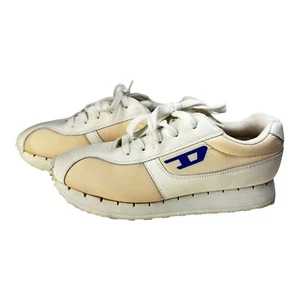 Diesel VTG Trainers Y2K Vintage Leather Shoes US 9 EUR 40.5 Ivory Platform *READ - Picture 1 of 11