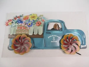 Pioneer Woman Floral Teal Truck Garden Yard Stake Metal Farmhouse Country Style - Picture 1 of 10