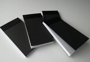 100 PAPEL BLANCO LISO MINI BLOTTER NOTA BLOCK CUBIERTA NEGRA NOTA 50 HOJAS - Imagen 1 de 7
