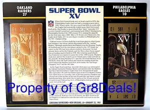 SUPER BOWL 15 ~ RAIDERS vs EAGLES ~ NFL 22 KT GOLD SB XV TICKET Willabee & Ward - Picture 1 of 1