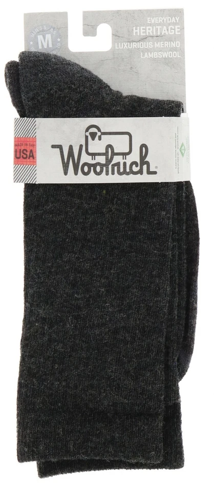 Calcetines Woolrich Gris Carbón Damas Heritage Lana de Cordero Merino Calcetines Diarios Foto 1 de 4