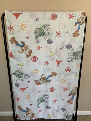 Vintage Disney Toy Story Twin FLAT Sheet Buzz Woody USA - Image 1 of 4