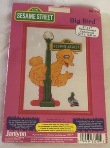 Kit de punto de cruz contado Janlynn Sesame Street Big Bird con marco 5 x 7" 68-10 - Imagen 1 de 2