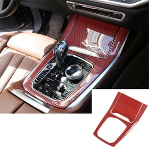 For BMW X5 G05 X7 G07 2019+ Central Control Panel Gear Shift Trim ABS Red Carbon - Imagen 1 de 10