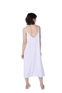 Womens Soft Cami Nightgown Scoop Neck Plus Size Stretch Sleeveless Sleep Dress - Picture 1 of 26