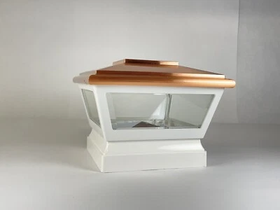 8 Copper Top 5” Solar Post Light Deck Cap Square Fence Light Landscape Lamp - Image 1 of 4