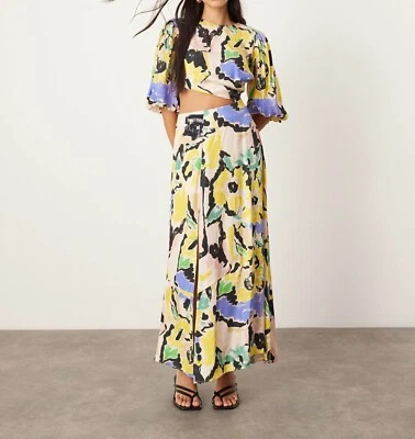 ASOS издание женщин блузон рукав вырез миди платье большого размера цветочный принт 12 - Изображение 1 из 4