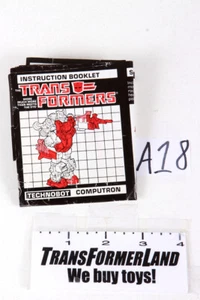 Computron Giftset Instrucciones Combinadores 1987 Vintage Hasbro G1 Transformers - Imagen 1 de 1