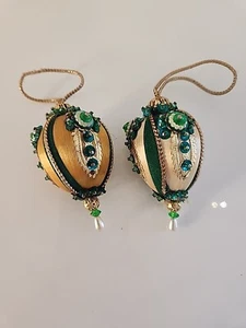 Vintage Sequin  & Bead Miniature Christmas Ornaments - Picture 1 of 16