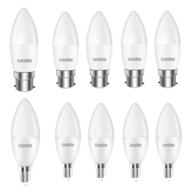 EXTRASTAR E14 Small Screw In Bayonet LED Candle Light Bulbs Energy Saving Daylight bulbs