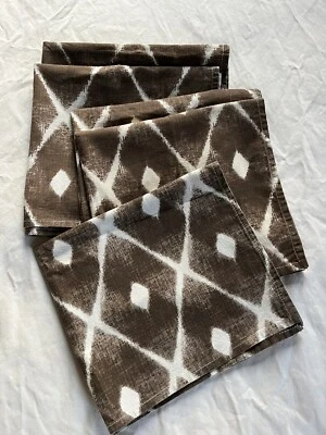 Juego de 6 servilletas West Elm Ikat Diamond marrón caoba MCM 20”x20” RARO AGOTADO Foto 1 de 4