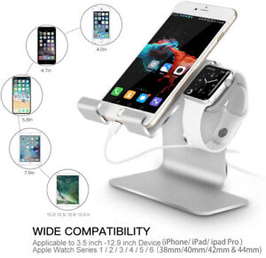  iPHONE IPAD Stand Apple Watch Charging 2 in 1 dock station charger desk Holder