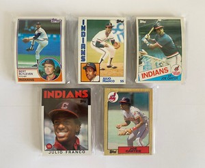 Cleveland Indians 1983-87 Topps base team sets (5 set lot w/2 HOFers + Carter)