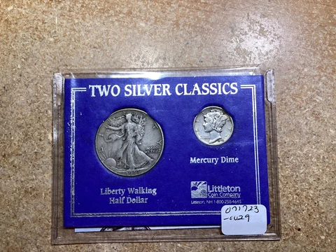 Two Silver Classics-Liberty Walking & Mercury Dime Set-Littleton Co.-071723-0029 Cover
